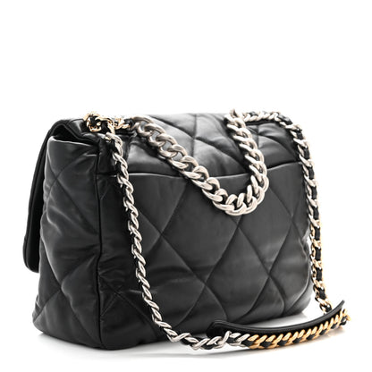 Chanel Lambskin Quilted Maxi Chanel 19 Flap Black 3 of 11