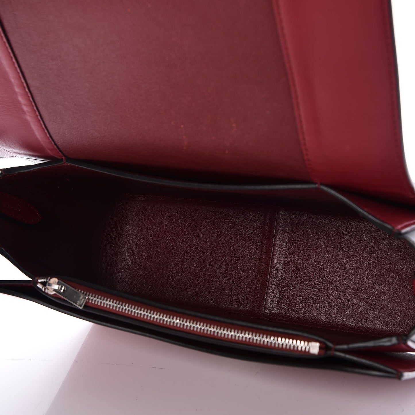 Shiny Smooth Calfskin Medium Frame Shoulder Bag Red Navy