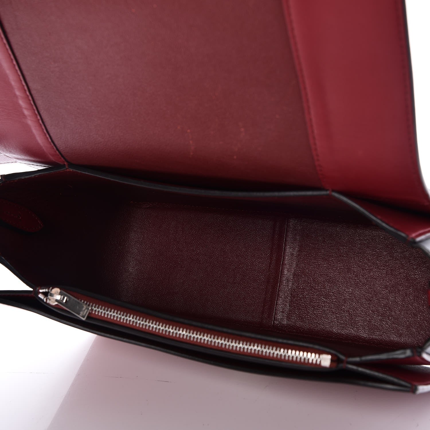 Celine Shiny Smooth Calfskin Medium Frame Shoulder Bag Red Navy 5 of 9
