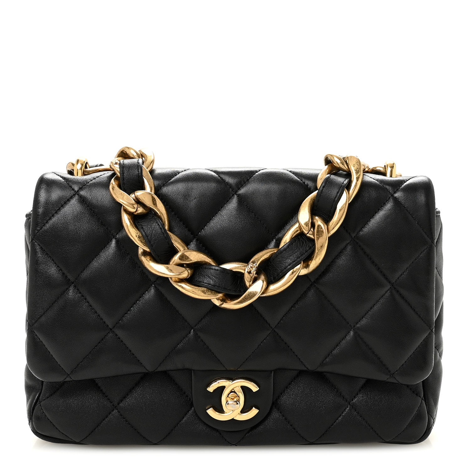 Chanel Lambskin Quilted Large CC Funky Town Flap Black 1 of 10