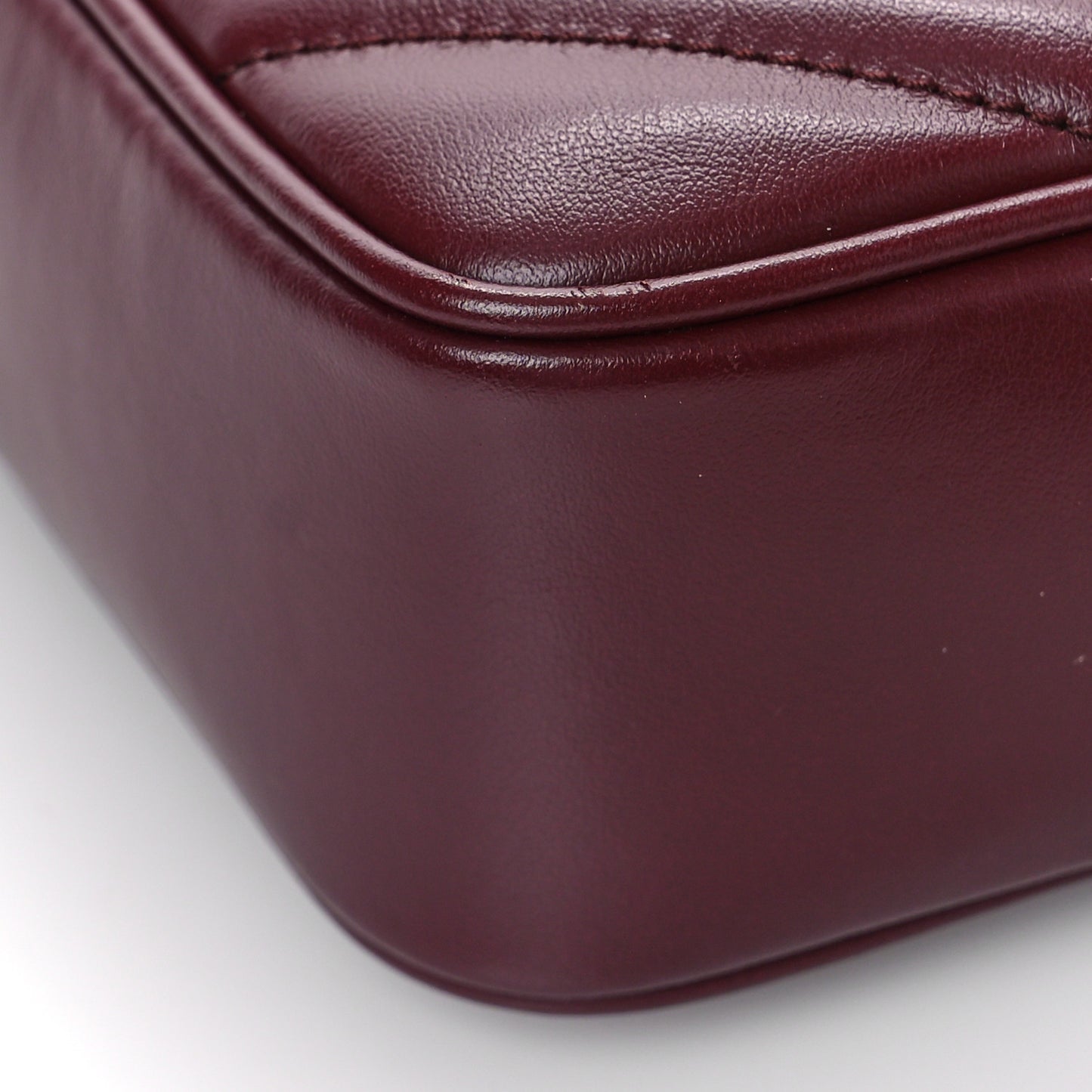 Calfskin Matelasse Monogram Lou Camera Bag Dark Legion Red