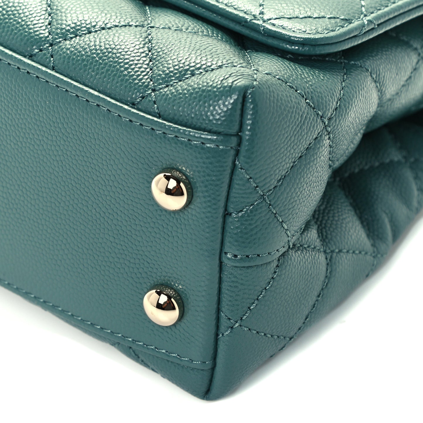 Caviar Quilted Extra Mini Coco Handle Flap Green