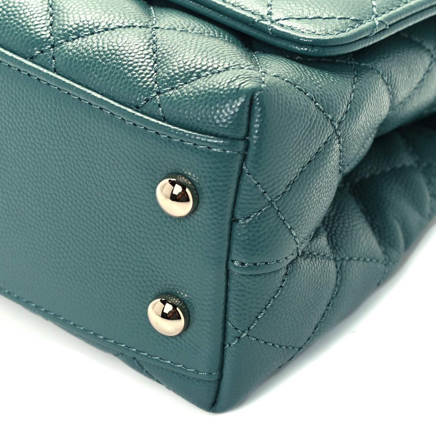 Chanel Caviar Quilted Extra Mini Coco Handle Flap Green 11 of 13
