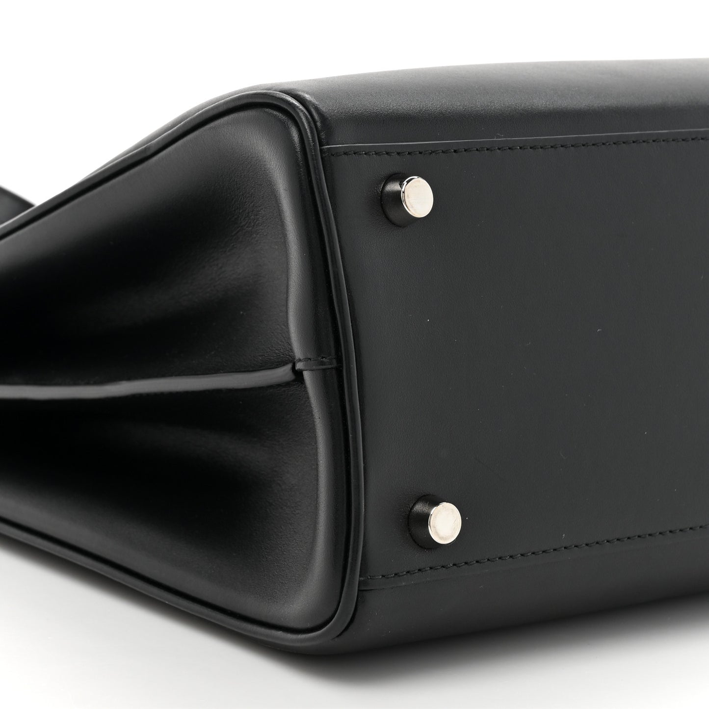 Smooth Calfskin Medium Zumi Top Handle Bag Black