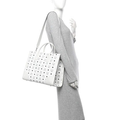 MCM Visetos Large Munchen Tote White 2 of 10