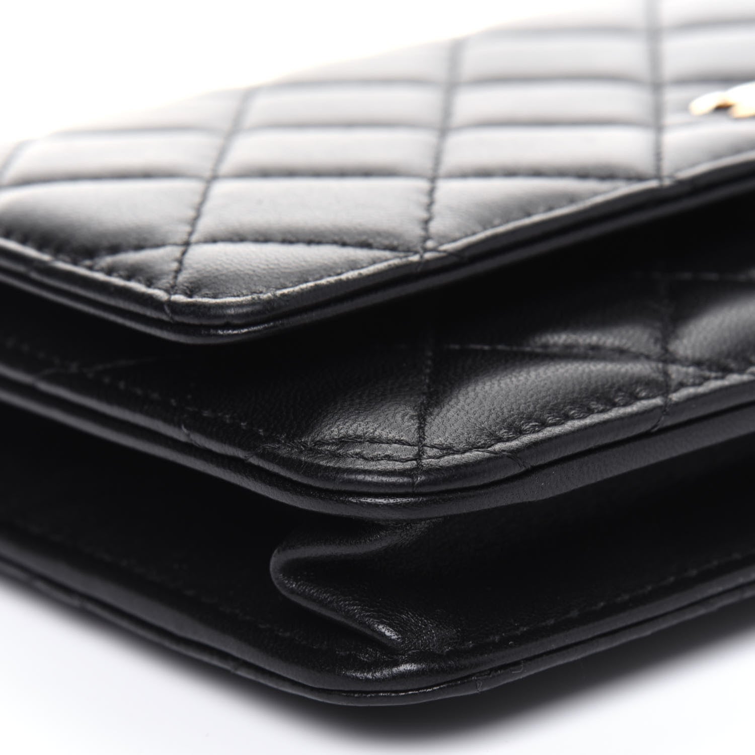 Chanel Lambskin Quilted Wallet On Chain WOC Black 10 of 15