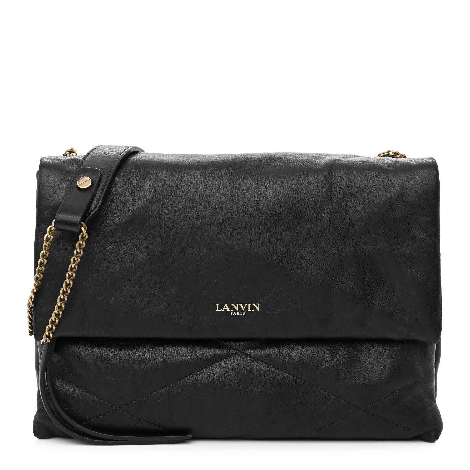 Lanvin Lambskin Quilted Medium Sugar Flap Shoulder Bag Black 1 of 11