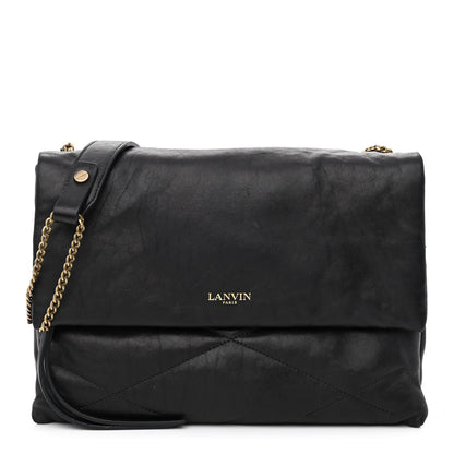 Lanvin Lambskin Quilted Medium Sugar Flap Shoulder Bag Black 1 of 11