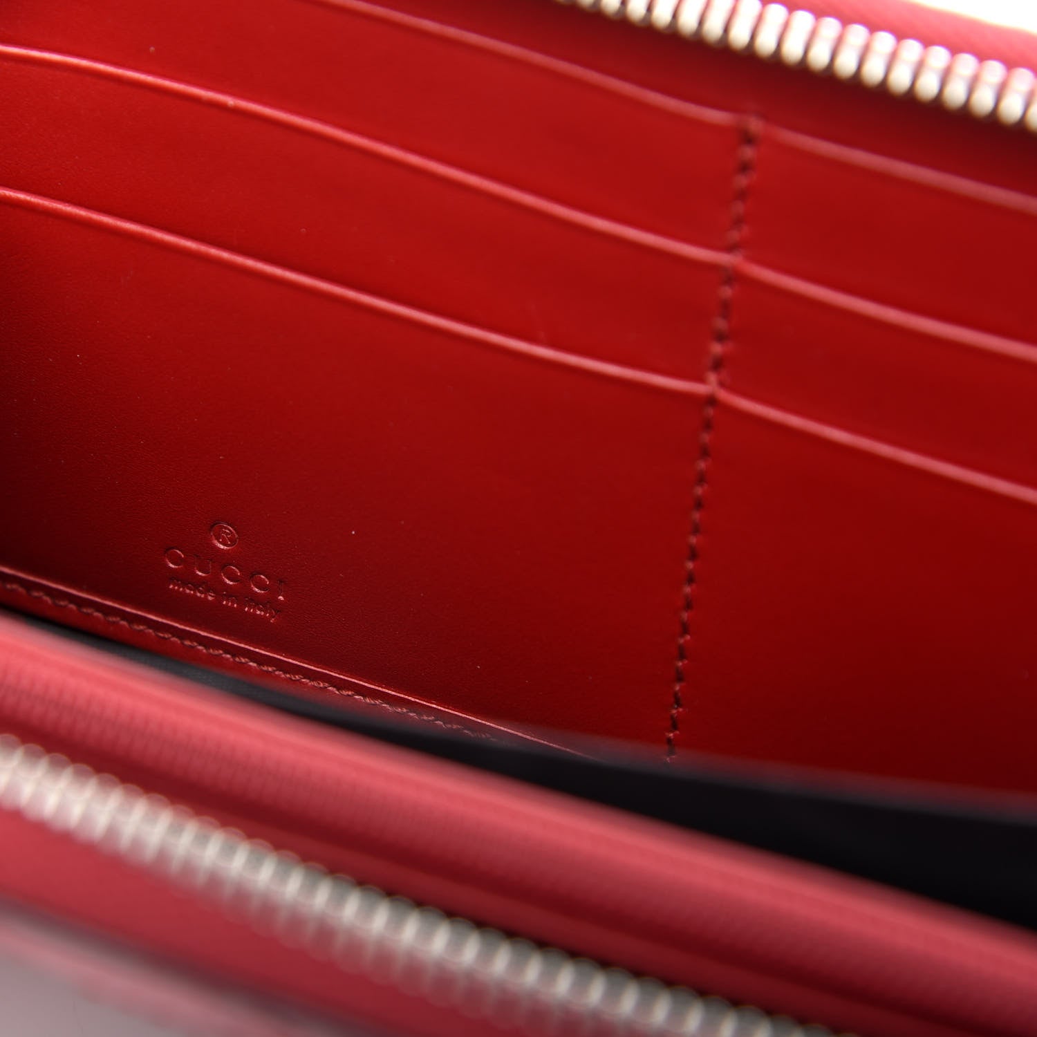 Gucci Guccissima Web Zip Around Wallet Red 6 of 7
