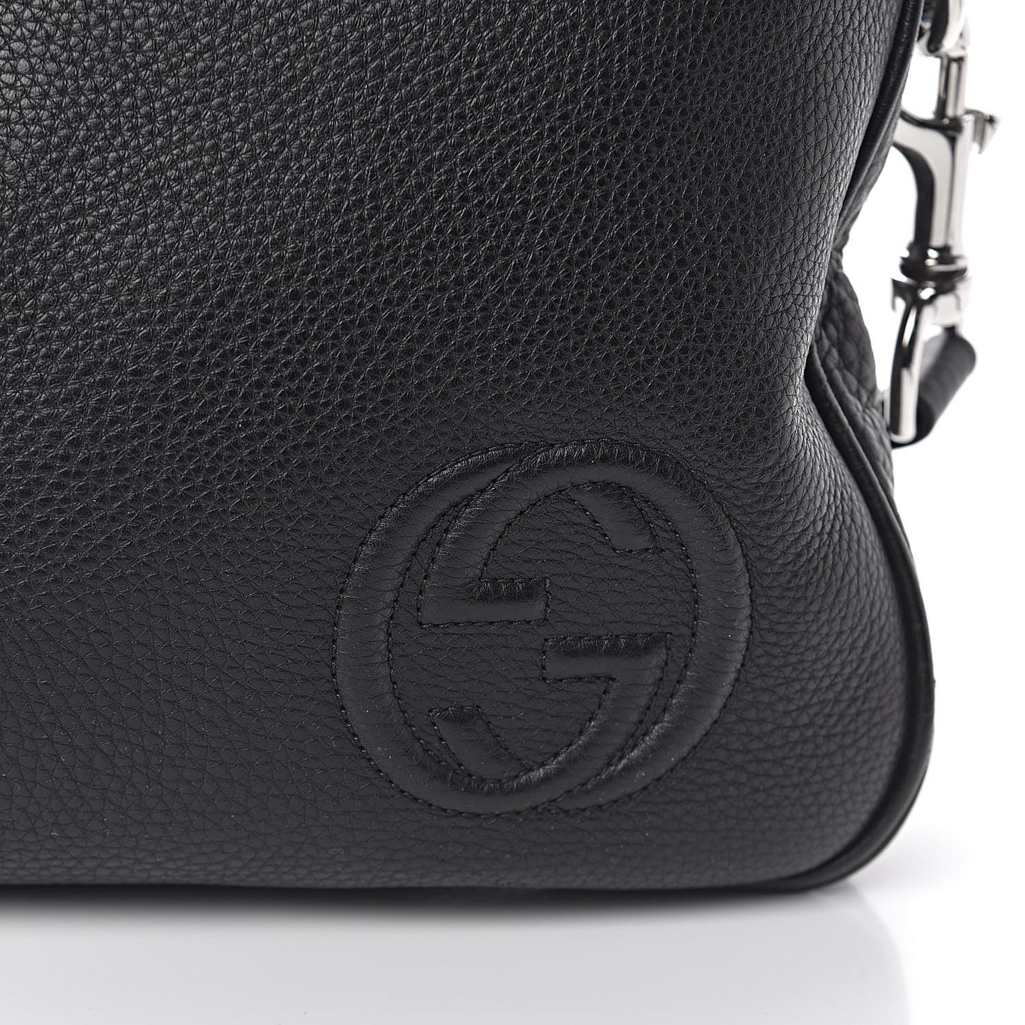 Pebbled Calfskin Large Soho Briefcase Black