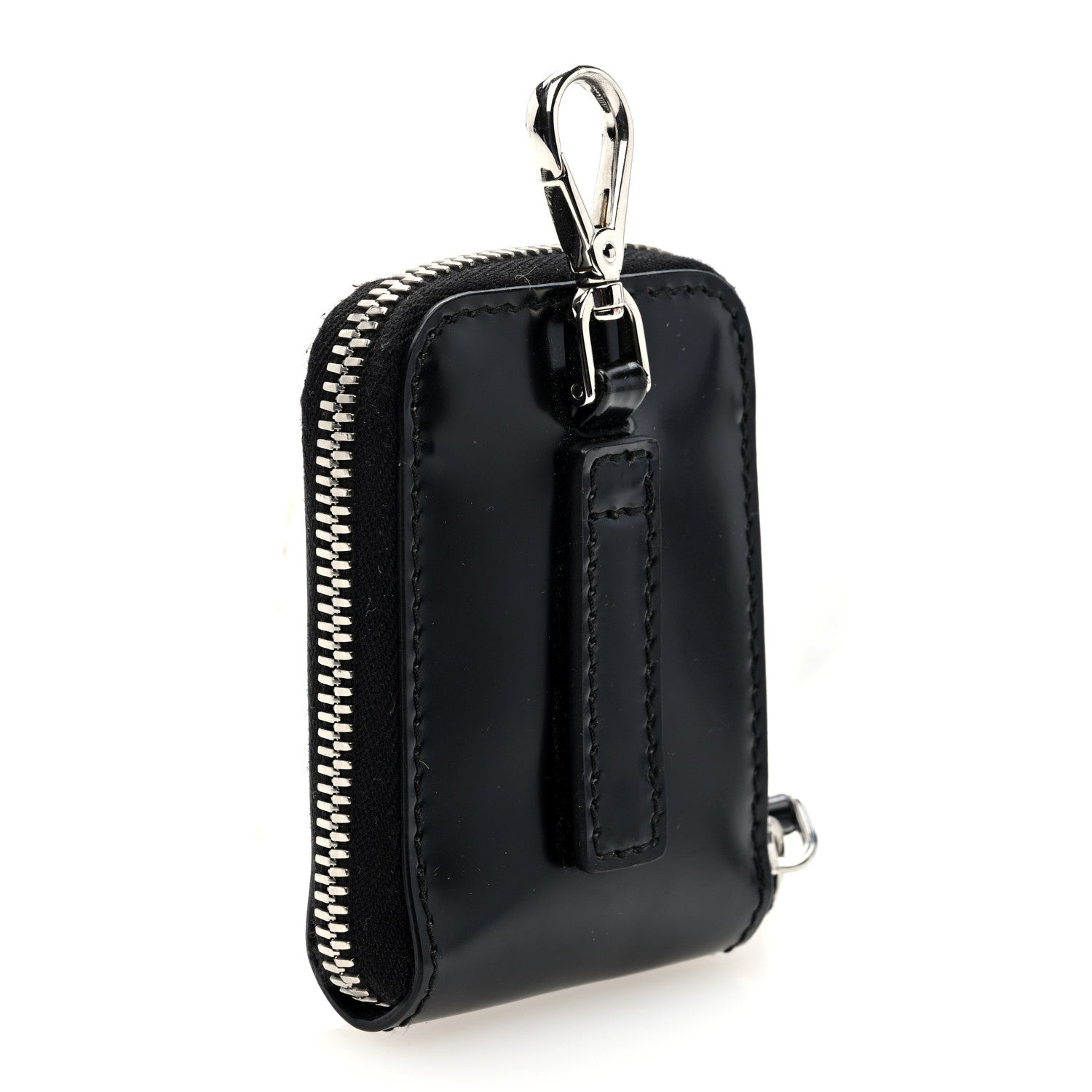 Prada Spazzolato Coin Pouch Bag Charm Black 3 of 6