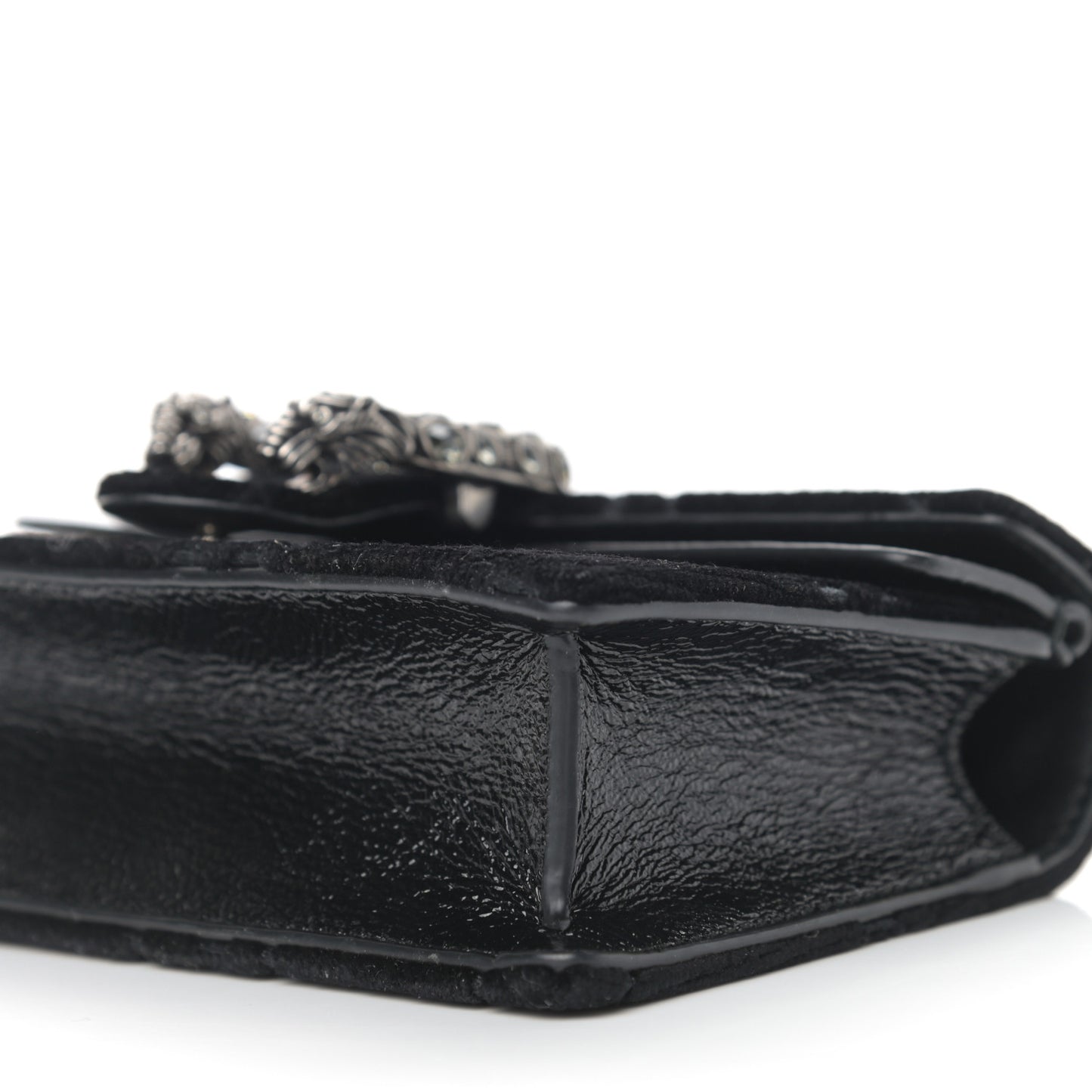 Velvet GG Monogram Super Mini Dionysus Shoulder Bag Black