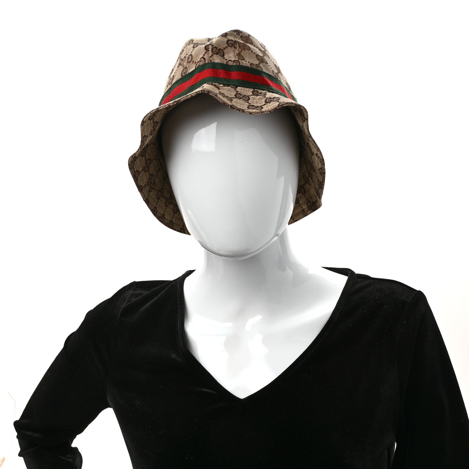 Gucci Monogram Web Bucket Hat M Brown 2 of 7