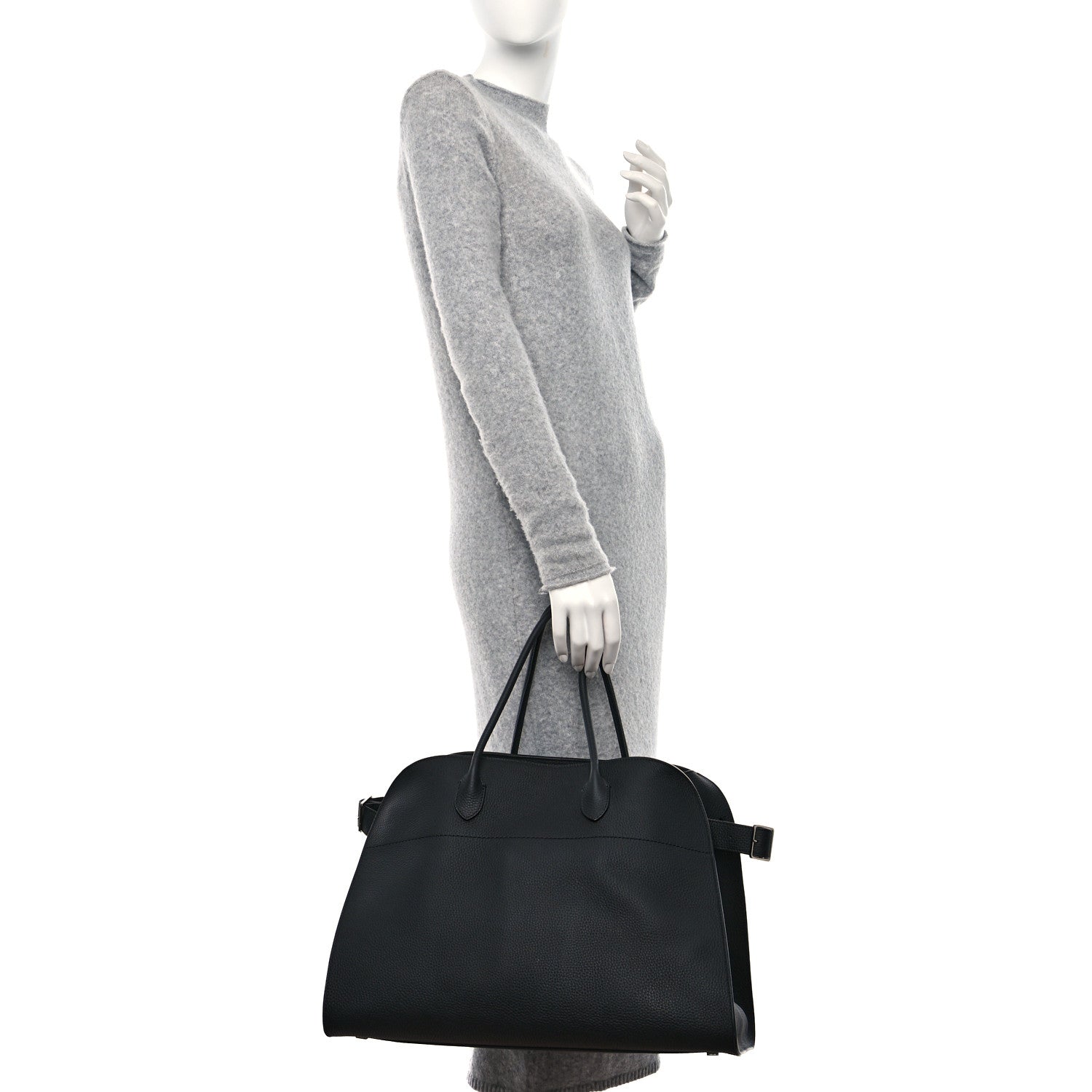 The Row Grained Calfskin Soft Margaux 17 Black 2 of 8