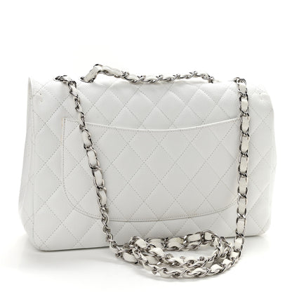 Chanel Caviar Quilted Jumbo Double Flap White 2 of 16