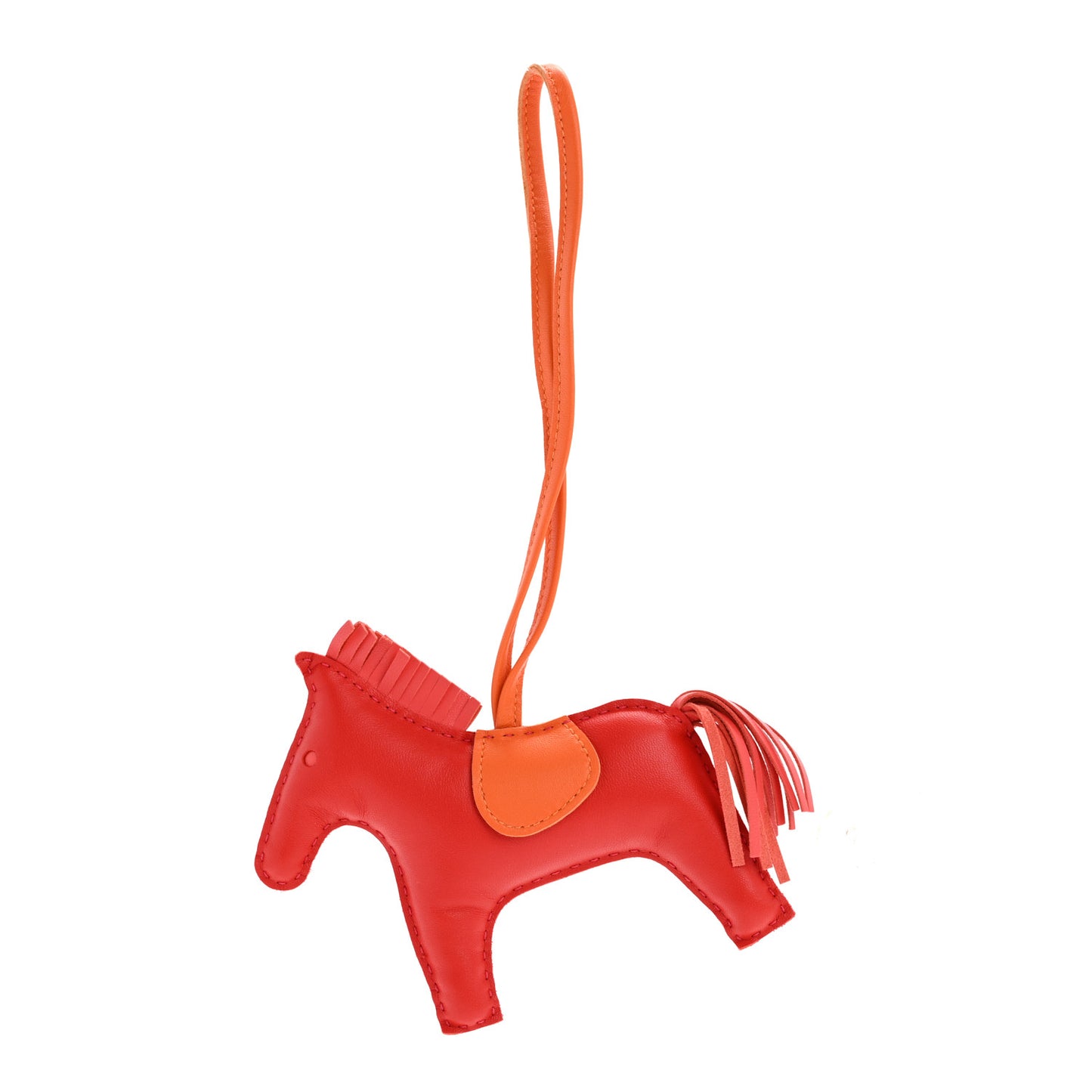 Milo Lambskin Grigri Rodeo Horse Bag Charm MM Rouge Rose Indien Jaipur Feu
