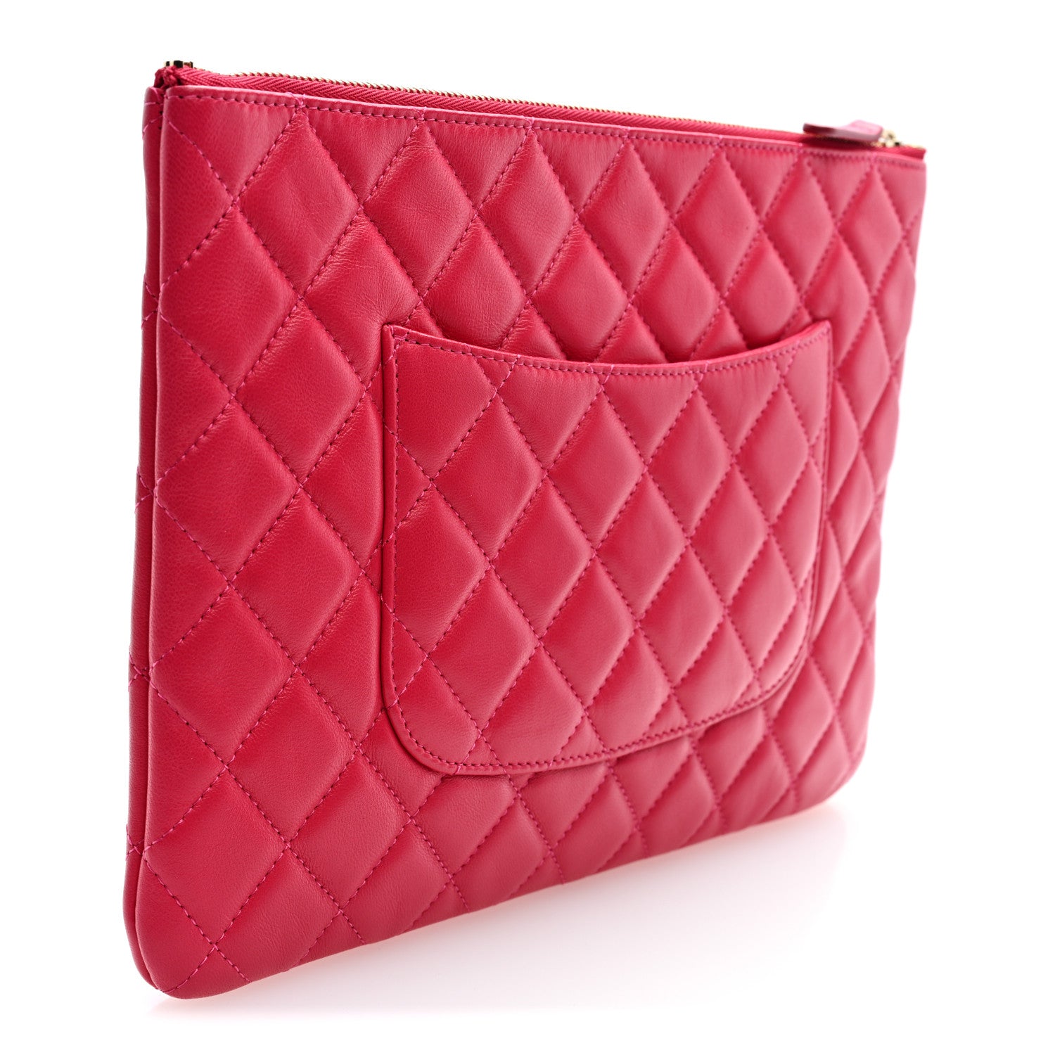 Chanel Lambskin Quilted Medium Cosmetic Case Fuchsia 3 of 8