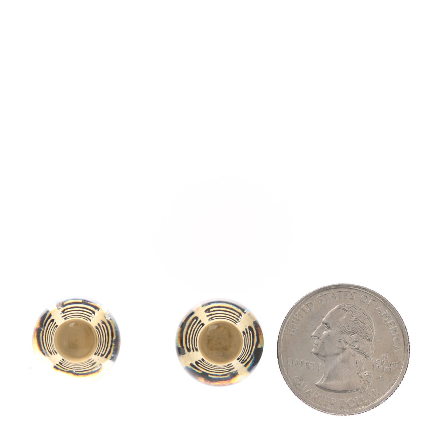 Mise En Dior Tribal Logo Earrings Translucent Gold