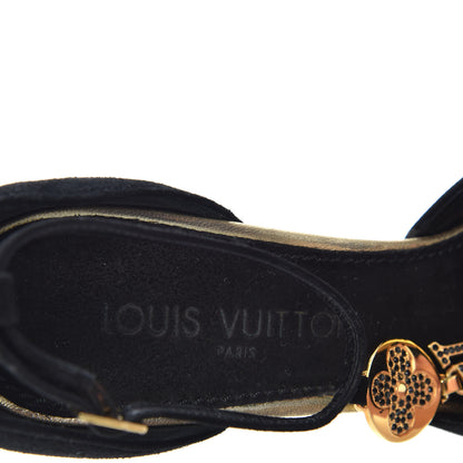 Louis Vuitton Suede Vegas T Strap Pumps 39.5 Black 8 of 9