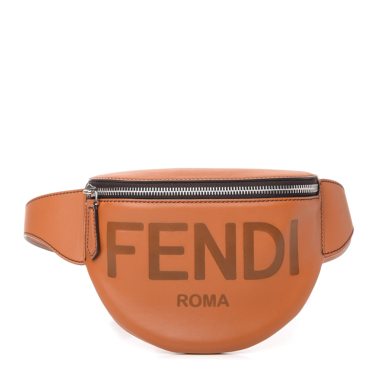 Vitello Grace Light Logo Embossed Small Belt Bag Brandy