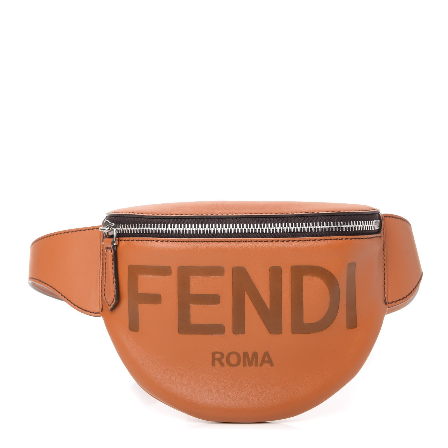 Fendi Vitello Grace Light Logo Embossed Small Belt Bag Brandy 1 of 10