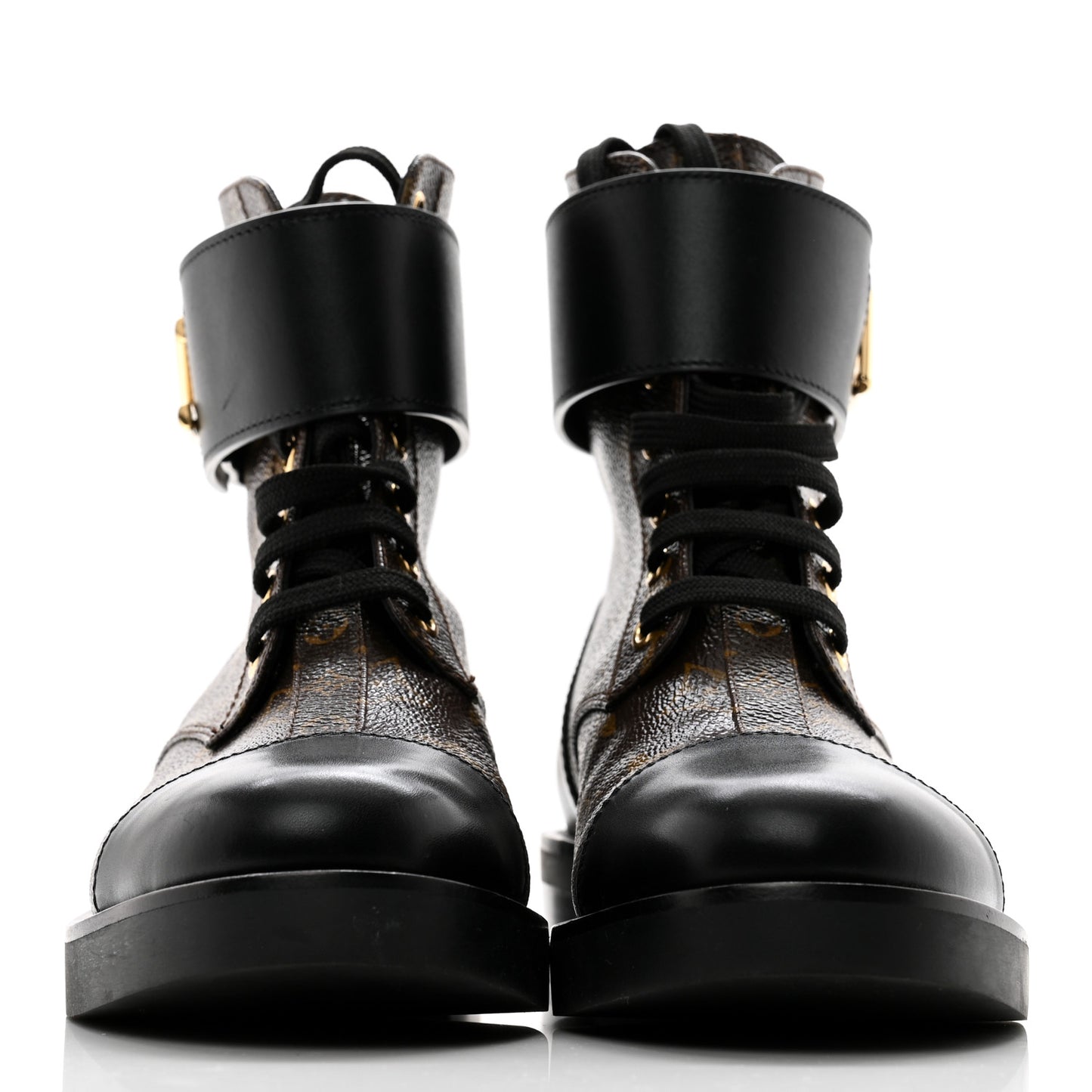Calfskin Monogram Wonderland Flat Ranger Boots 37 Black