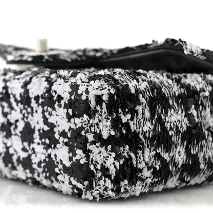 Chanel Sequin Houndstooth Small Flap Black White 10 of 12