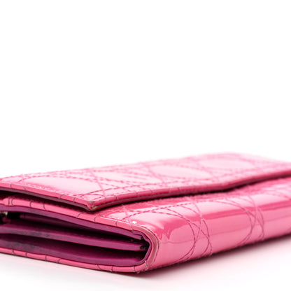 Christian Dior Patent Cannage Rendezvous Chain Wallet Pink 9 of 13