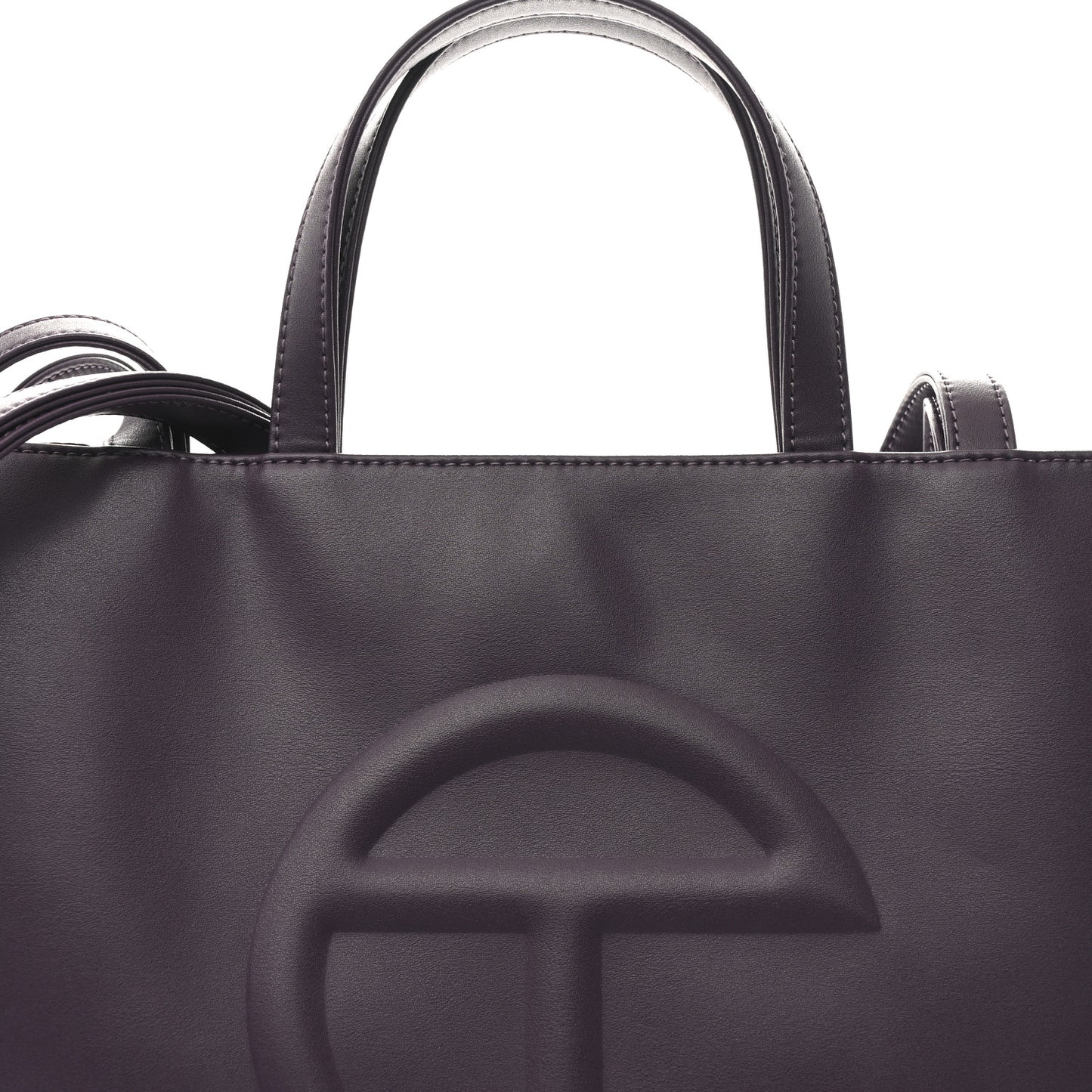 Vegan Leather Medium Shopping Bag Eggplant