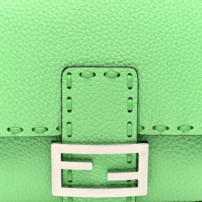 Fendi Cuoio Roma Sellerissima Nappa Sintetica Tape Stitch Baguette Edamame 7 of 9
