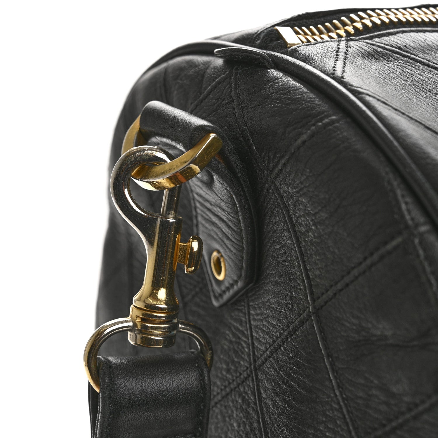 Chanel Calfskin Stitched Duffel Bag Black 10 of 16