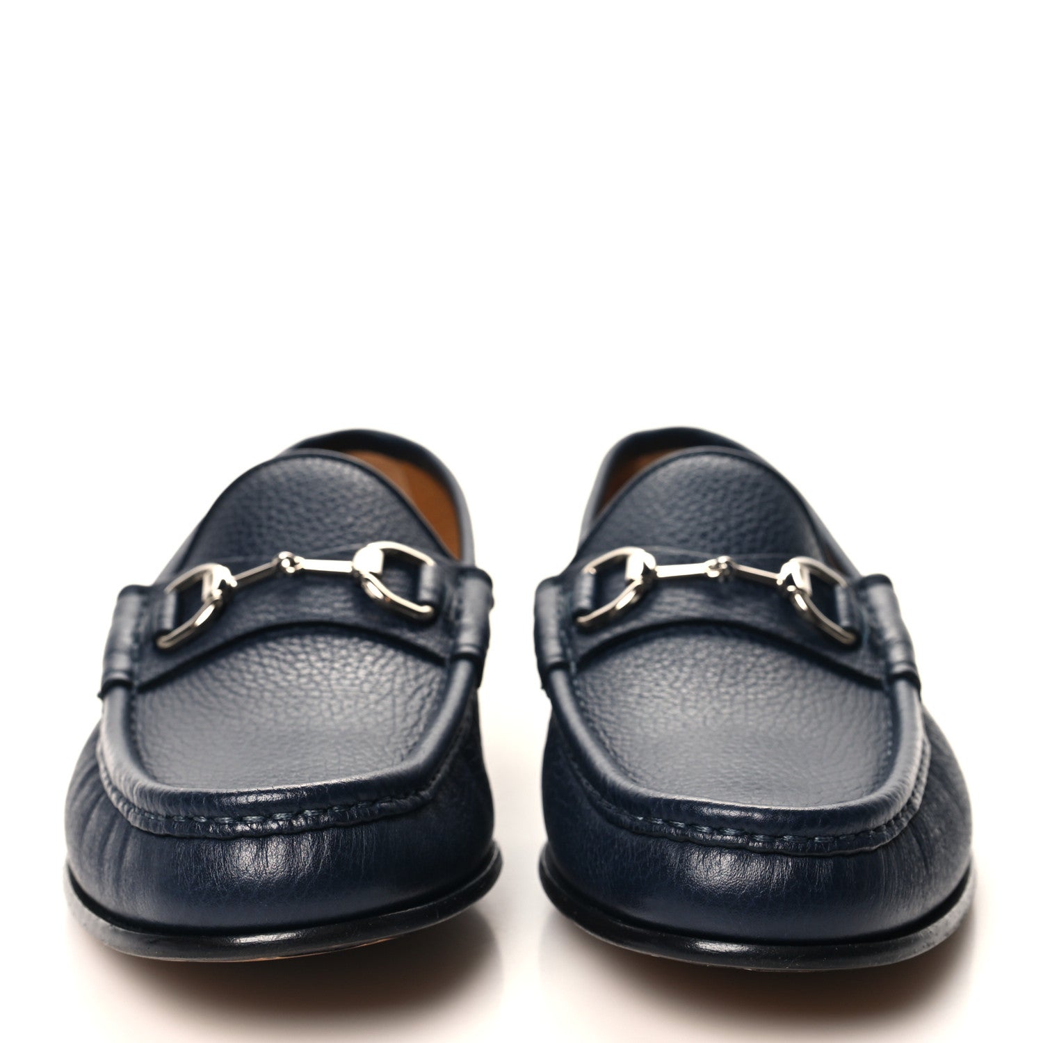Gucci Road Calfskin Mens Horsebit Loafers 7.5 Blue 2 of 8