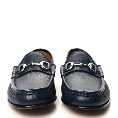 Gucci Road Calfskin Mens Horsebit Loafers 7.5 Blue 2 of 8
