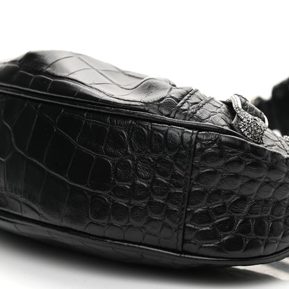 Balenciaga Extra Supple Calfskin Crystal Crocodile Embossed Le Cagole Shoulder Bag XS Black 9 of 10