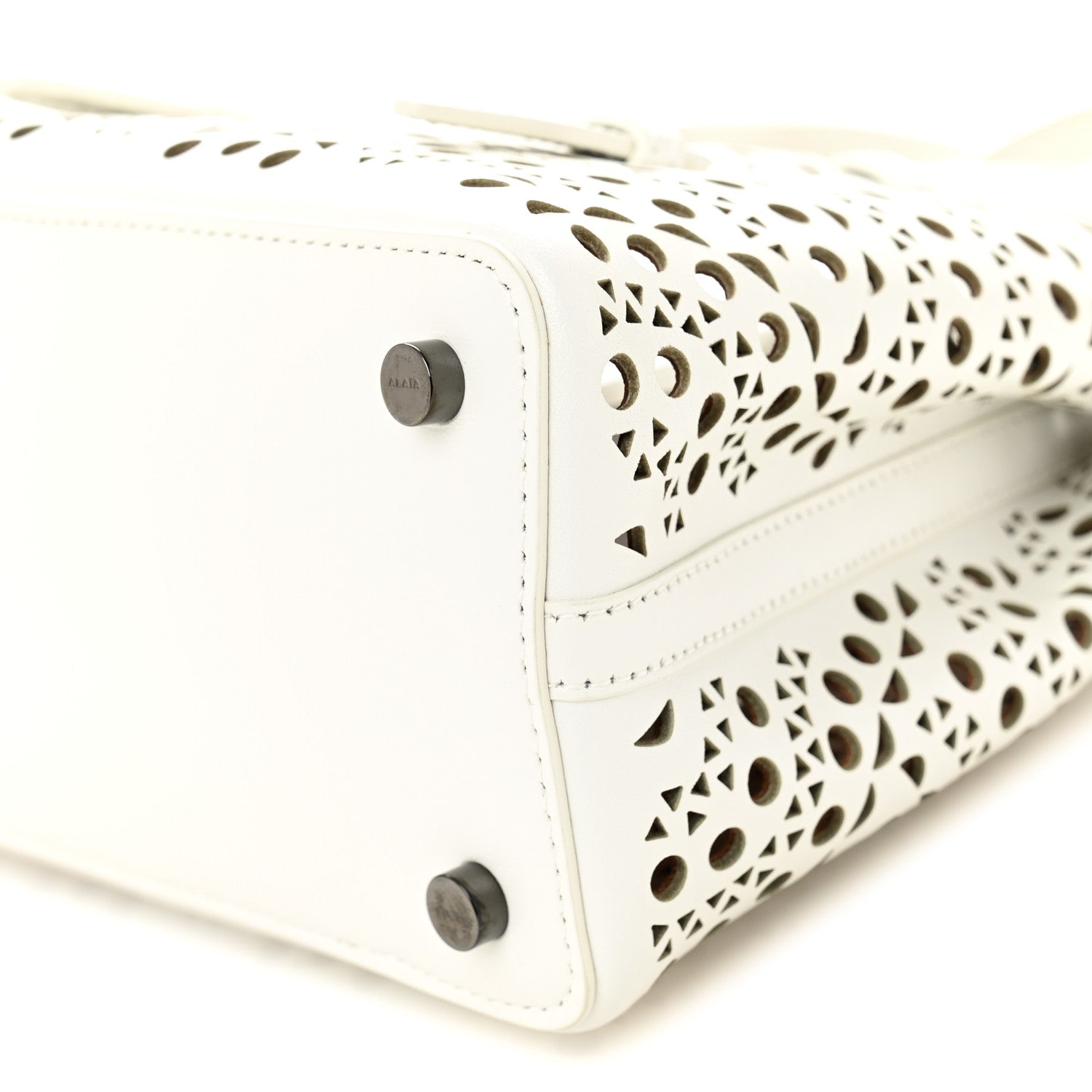 Alaia Calfskin Vienne Wave Mina 20 Bag Blanc Optique 10 of 10