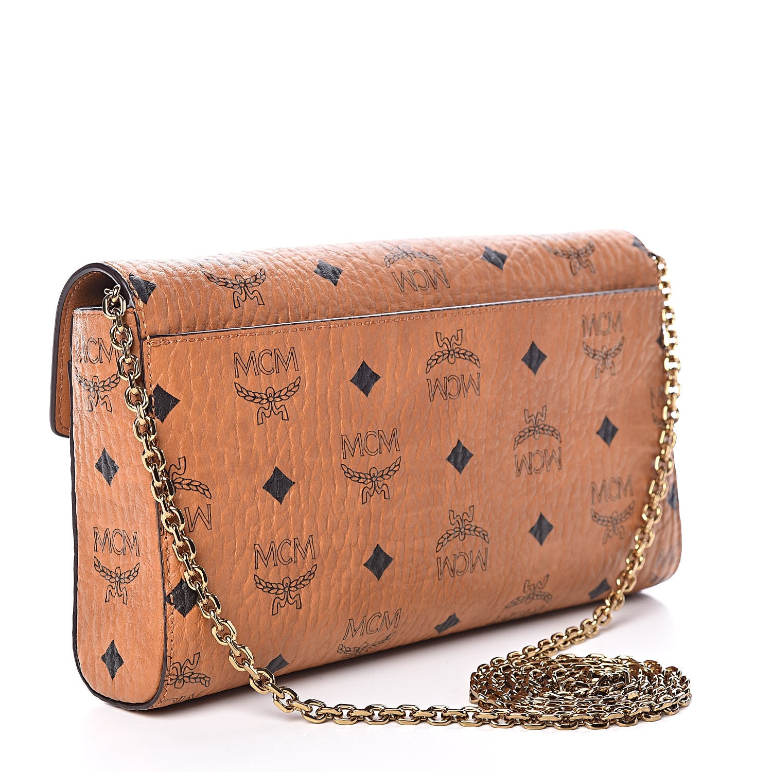 MCM Visetos Medium Patricia Wallet On Chain Cognac 3 of 9