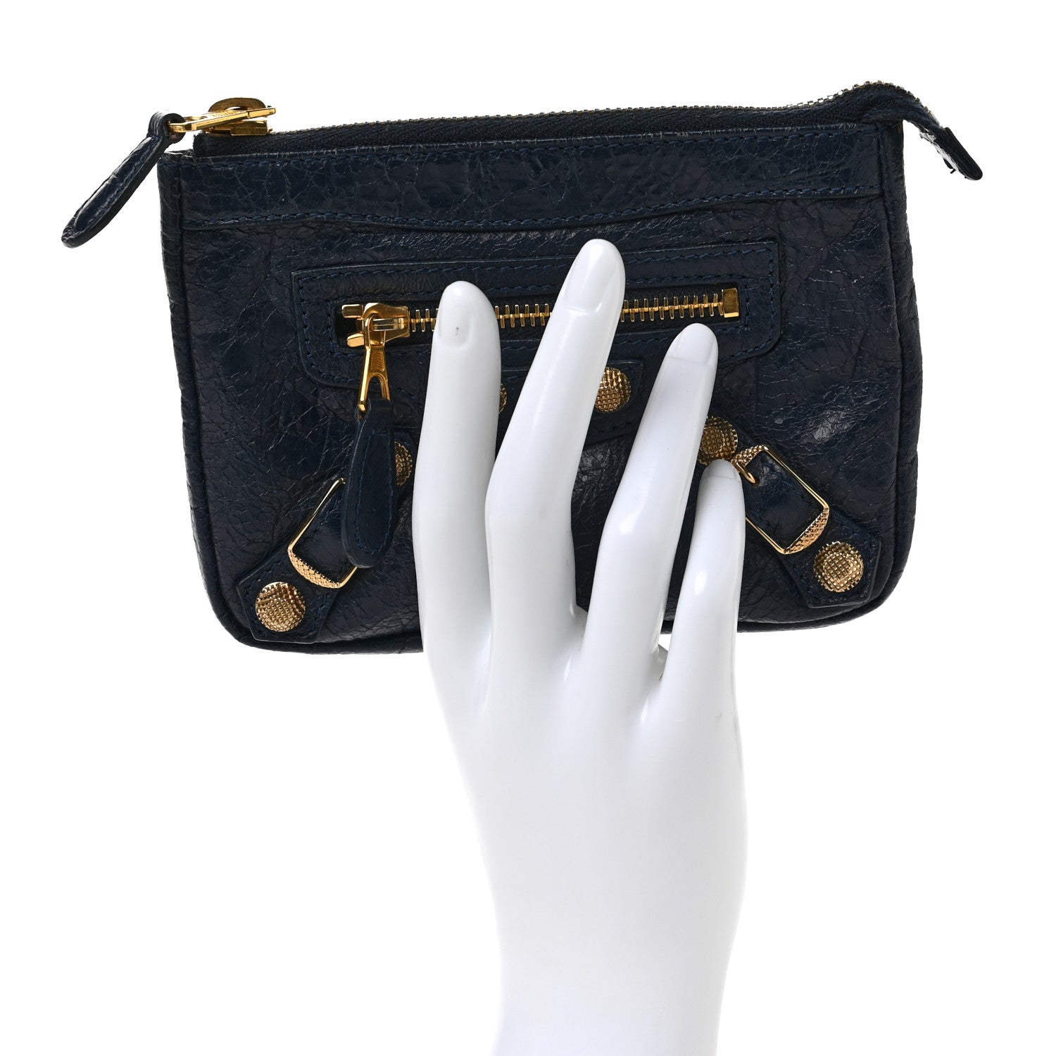 Balenciaga Agneau Giant 12 Gold Hardware M Porte-Monnaie Coin Purse Bleu Obscur 2 of 7
