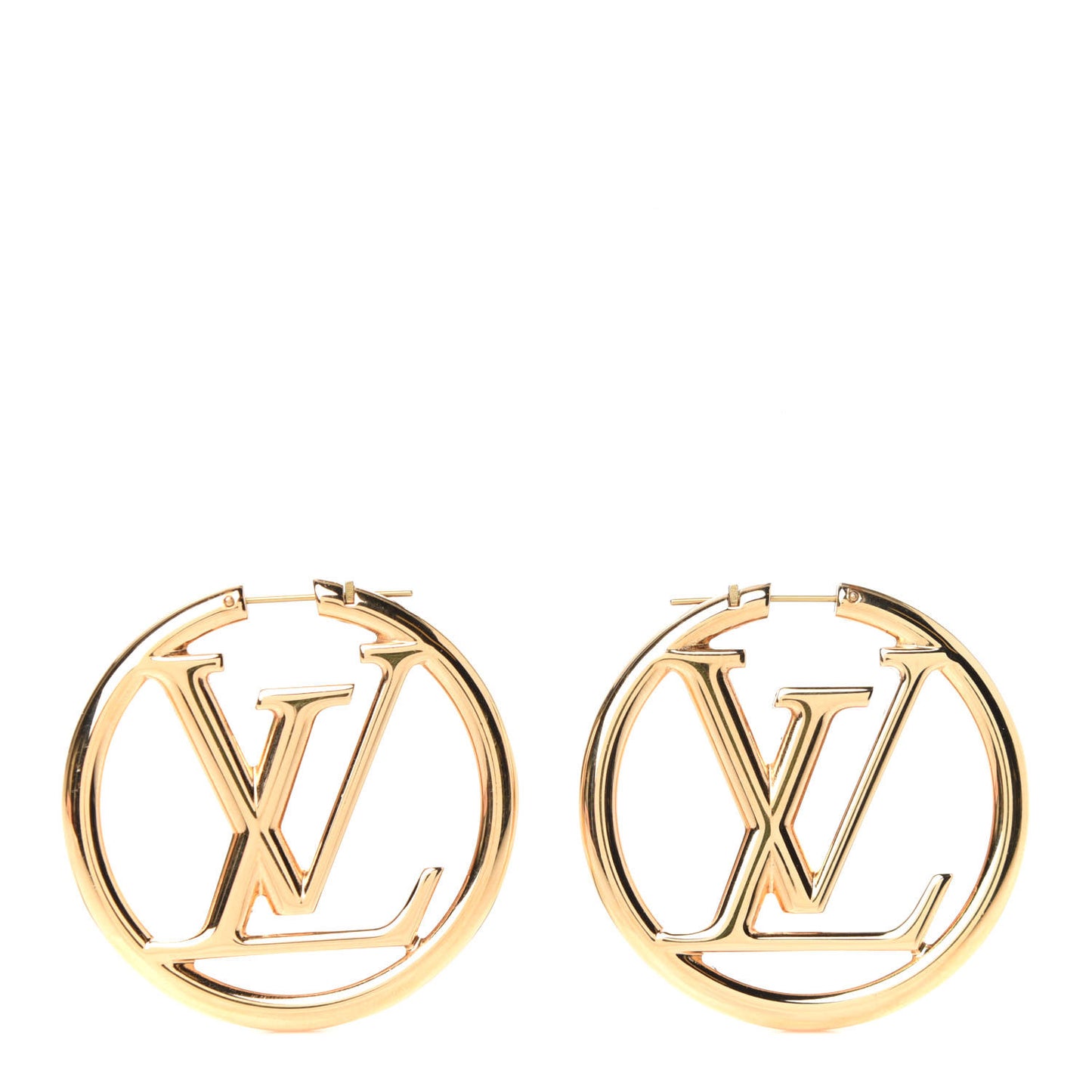 Metal Louise Hoop Earrings Gold