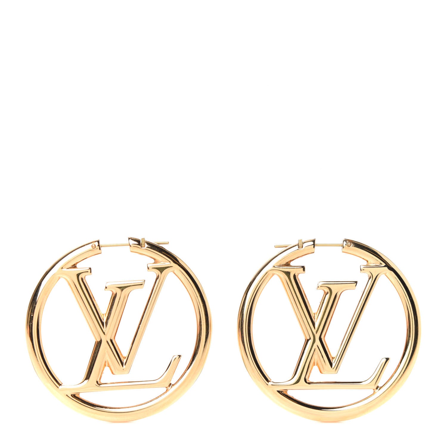 Louis Vuitton Metal Louise Hoop Earrings Gold 1 of 4