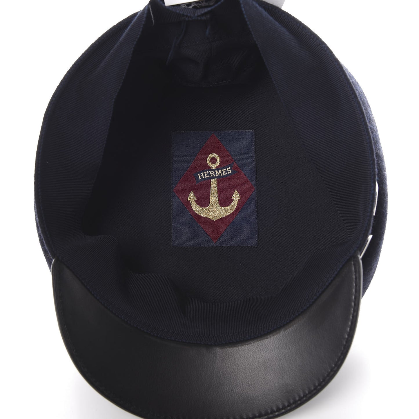 Glossy Lambskin Wool Womens Vauban Cap 58 Marine Black