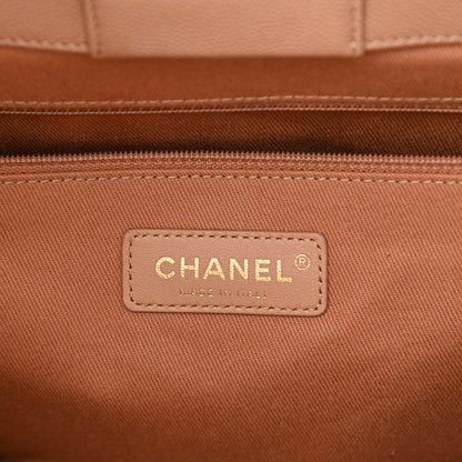 Chanel Caviar Quilted Large Coco Handle Shopping Tote Beige 7 of 9