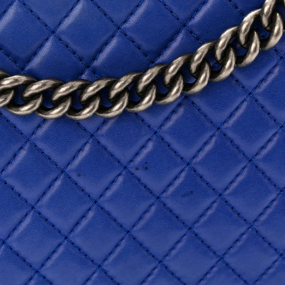 Chanel Lambskin Quilted Large Boy Flap Blue Black 12 of 12