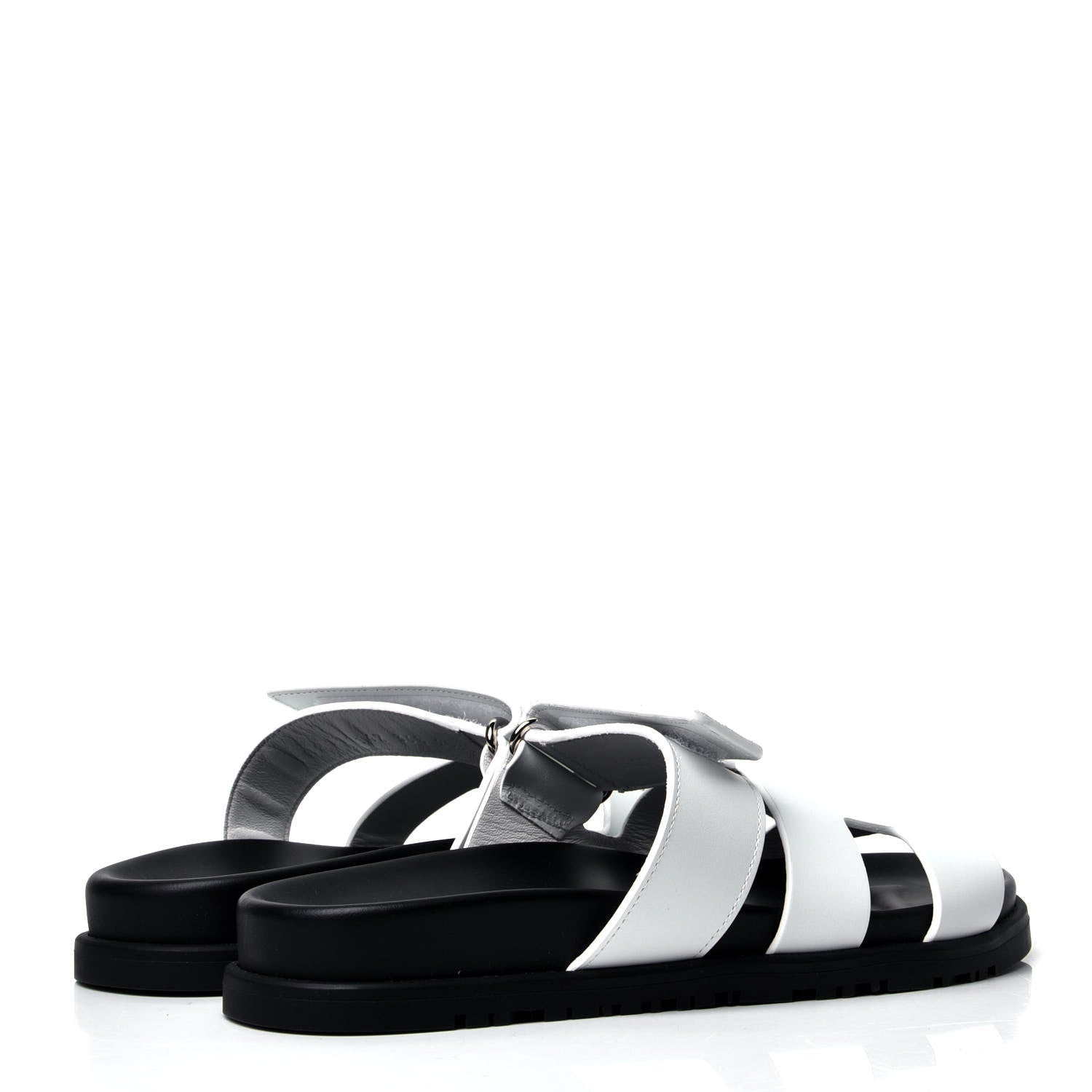 Hermes Calfskin Womens Chypre Sandals 36.5 White 3 of 6