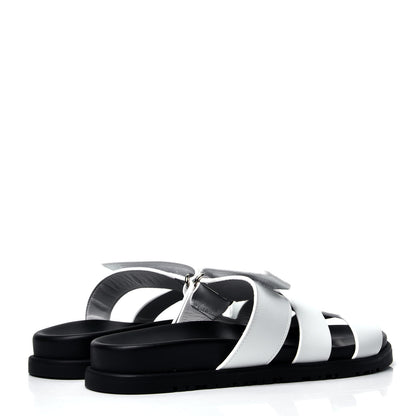 Hermes Calfskin Womens Chypre Sandals 36.5 White 3 of 6
