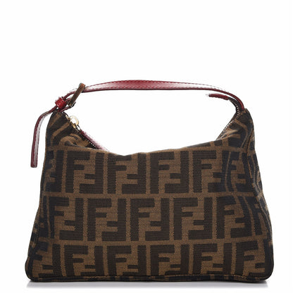 Fendi Zucca Cuoio Lucido Mini Pochette Tobacco Rosso Scuro 1 of 11