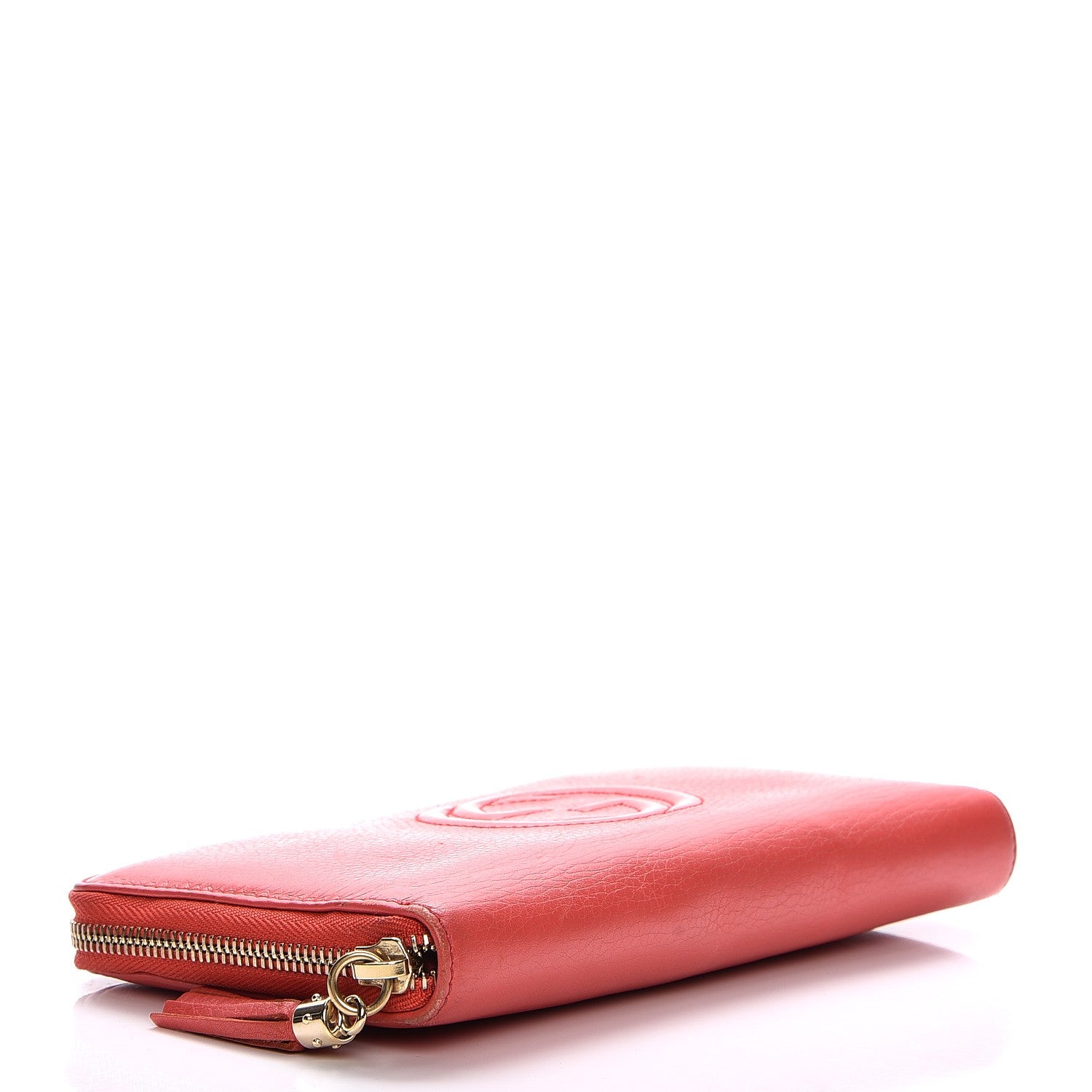 Gucci Pebbled Calfskin Soho Zip Around Wallet Coral 4 of 12
