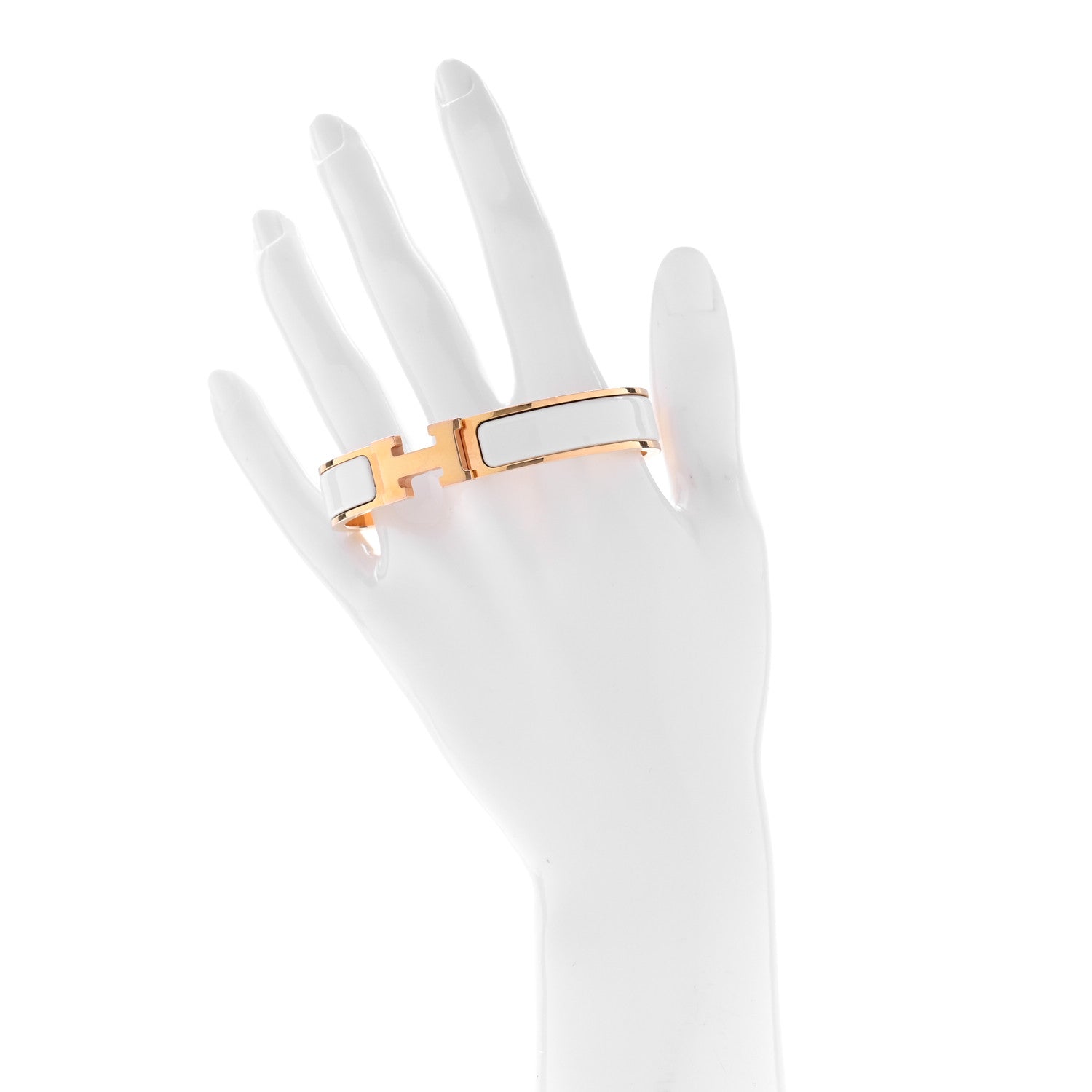 Hermes Enamel Narrow Clic Clac H Bracelet PM White 2 of 5