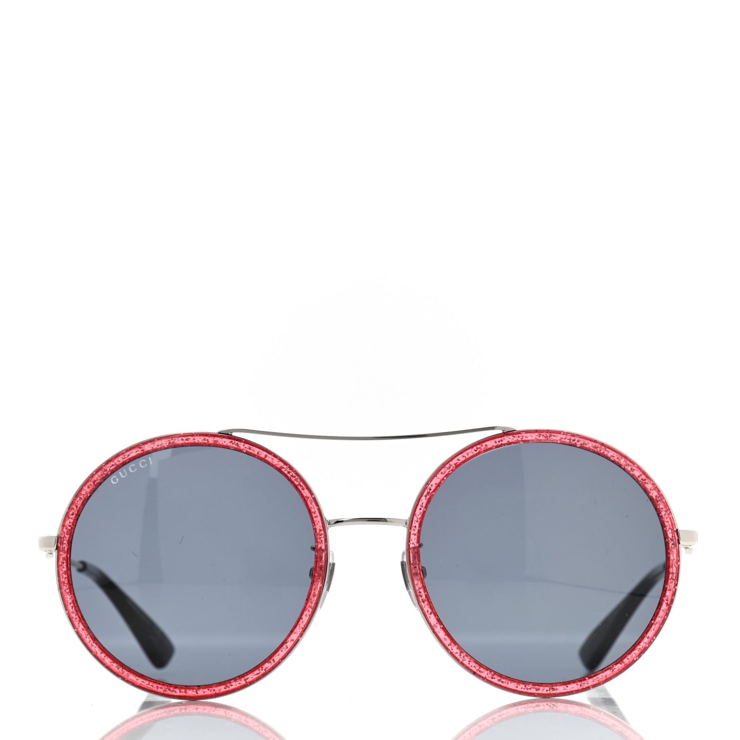 Metal Round Frame Glitter Sunglasses GG0061S Red