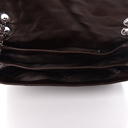 Chanel Lambskin Quilted Maxi 3 Flap Dark Brown 5 of 14