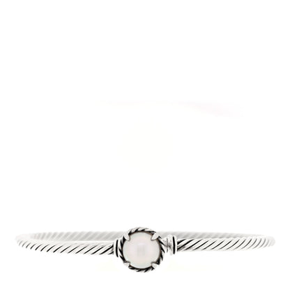 David Yurman Sterling Silver Cultured Pearl 3mm Chatelaine Bracelet 1 of 3